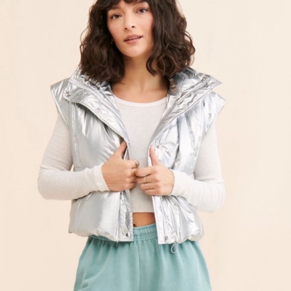 Daily practice from Anthropologie silver puffer vest - Picture 1 of 7